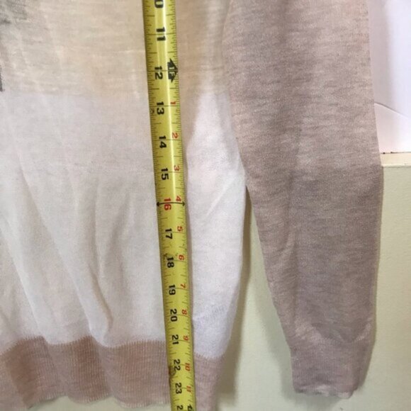 Ted Baker NEW Intarsia Cotton Linen Lightweight Color Block V Neck Sweater Top S - Picture 16 of 16